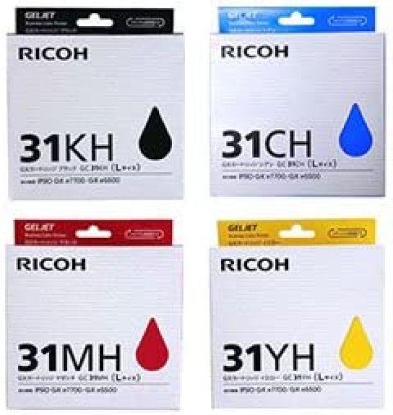 RICOH GC31KH/CH/MH/YH 大容量 Lサイズ 純正インクカートリッジ 4色