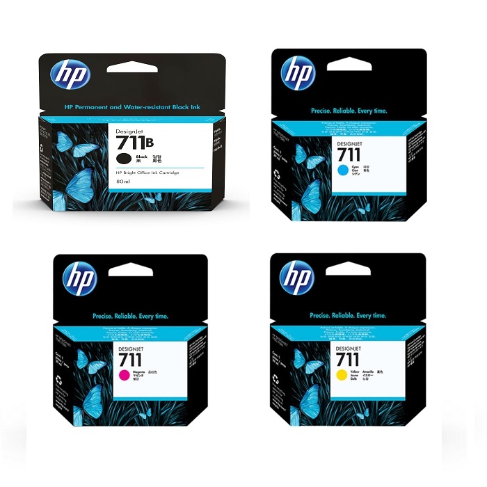 HP 711 711B 純正インク ブラック/カラー 4色セット 80/29mL 各1 計4個 |